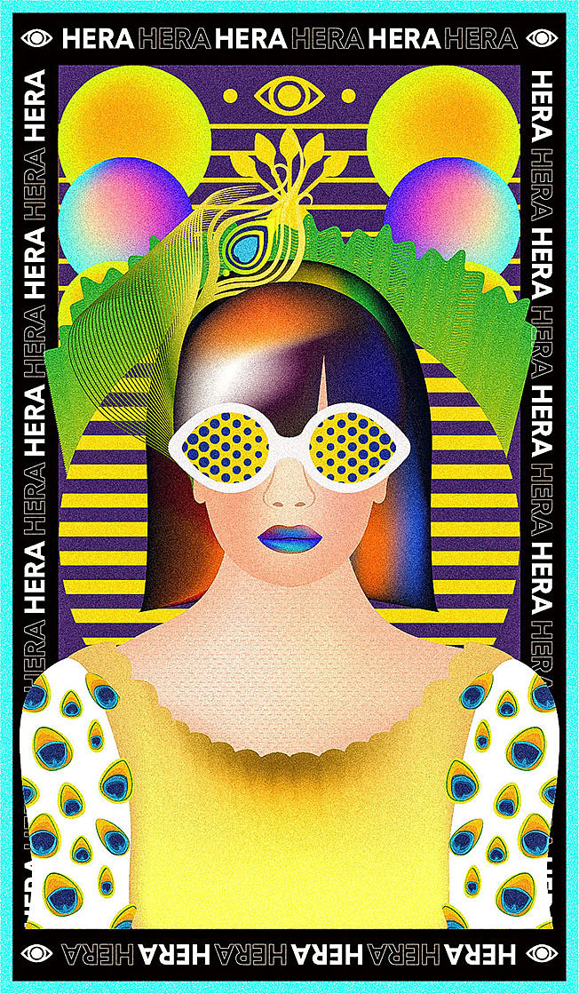 波普艺术与古希腊神结合一组插画