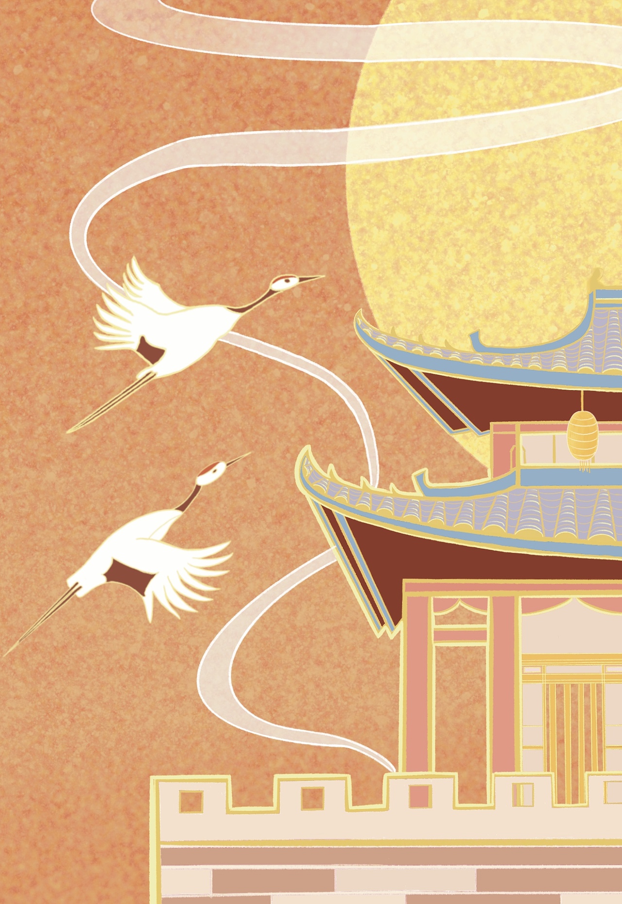 台儿庄古城平面插画（图ZMjI2OTcyNjUy） - 艺术插画 - 站酷设计师蛋黄小糖块原创素材 - 站酷ZCOOL