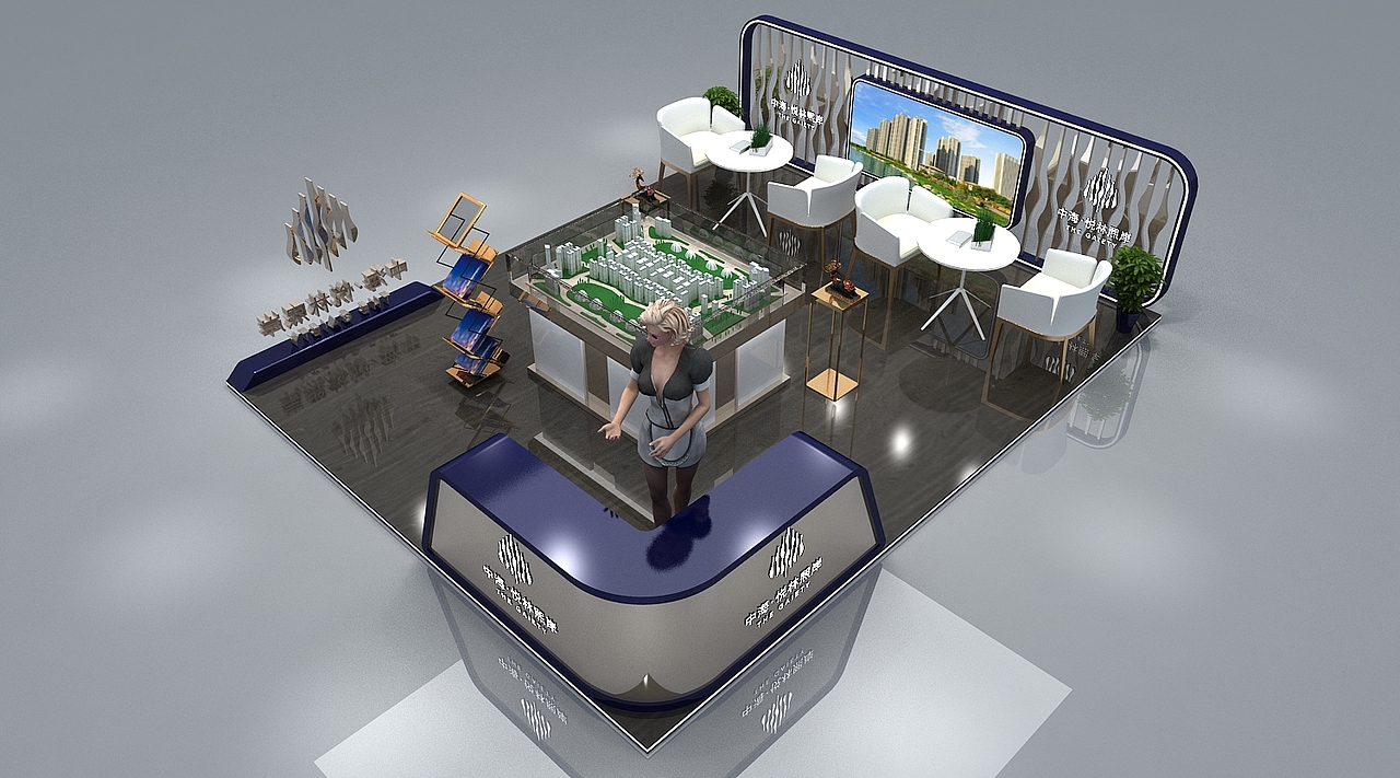 房地产展位展会展台展览工装家装快闪店3d效果图设计（图ZMjAyMzAyMjQ4） - 其他三维 - 站酷设计师思海设计原创素材 - 站酷ZCOOL