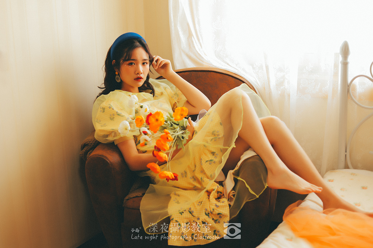 淡黄色的长裙（图ZMjQxOTMxMzY4） - 人像摄影 - 站酷设计师深夜谷雨原创素材 - 站酷ZCOOL