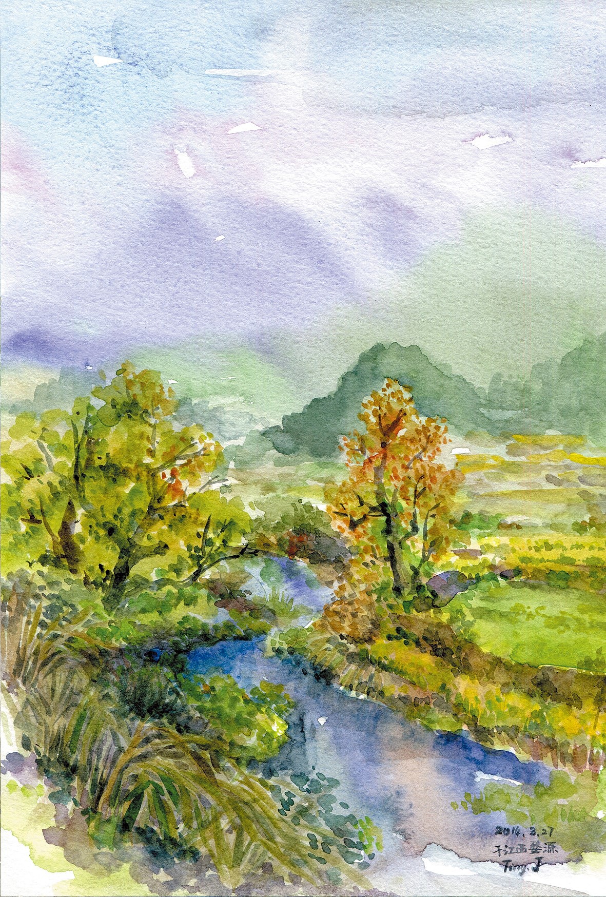 三月婺源水彩写生