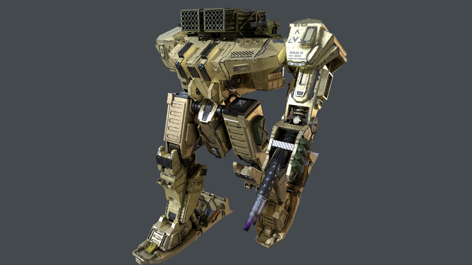 无意中看到一位大神的机甲设计图,甚是喜欢于是斗胆试