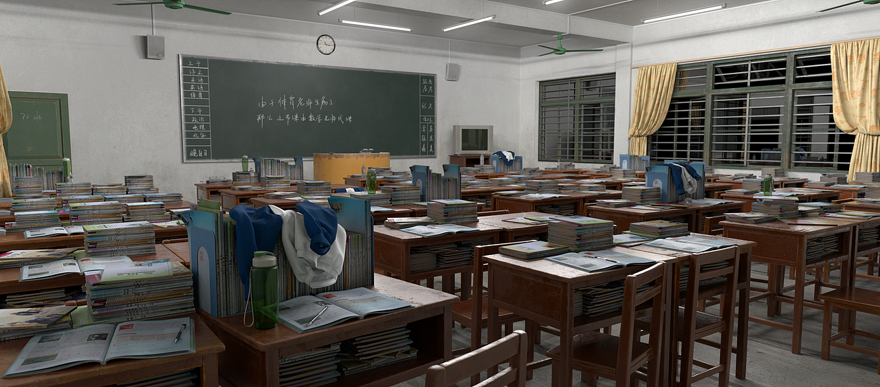 回忆旧时光系列（一）《高中教室篇》（图ZMjI1OTU0NDky） - 动画/影视 - 站酷设计师刷碗的神原创素材 - 站酷ZCOOL