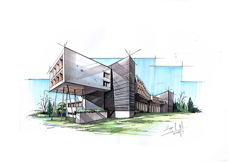 建筑手绘2（图ZMjEzOTgwMzI0） - 其他 - 站酷设计师大禹手绘002原创素材 - 站酷ZCOOL