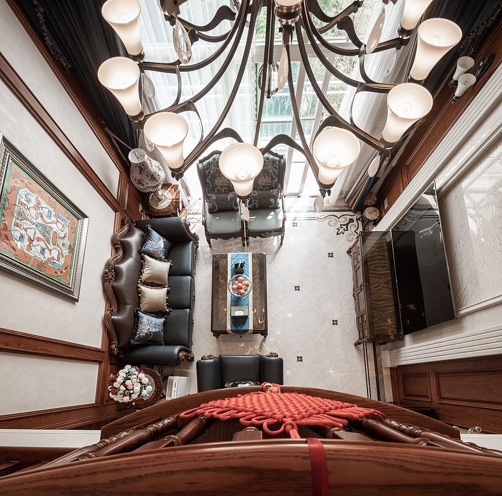 龙湖江与城天樾装修,美式风格设计实景图,天古装饰