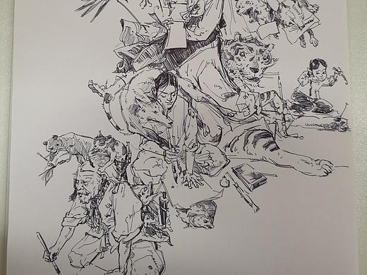 临摹金政基速写-圆珠笔