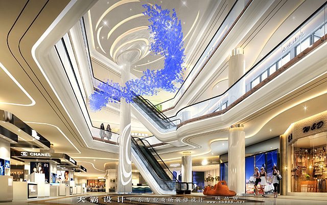 供南昌商业街设计客户参考的大型商业空间设计效果图
