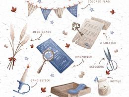 静物小物件插画