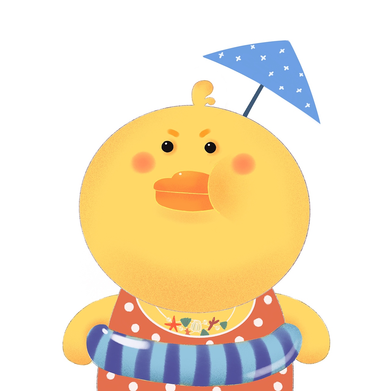 卡通动物大头插画