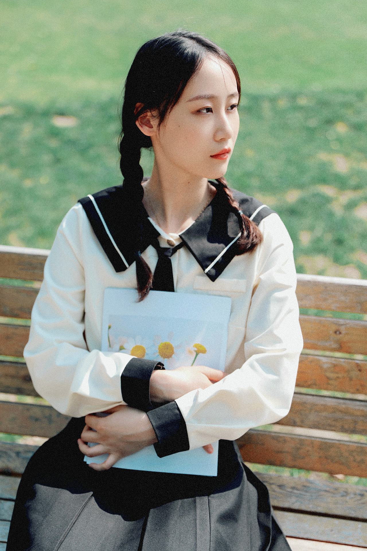 JK制服日系公园拍摄