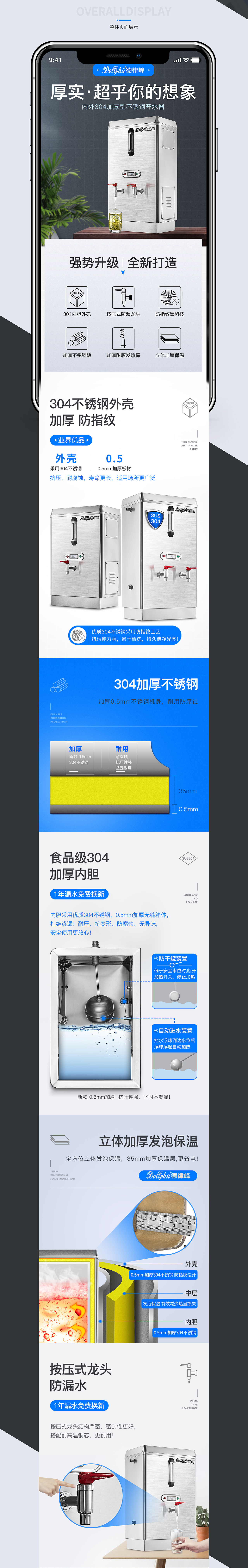 淘宝、天猫、京东商用经典开水器详情页