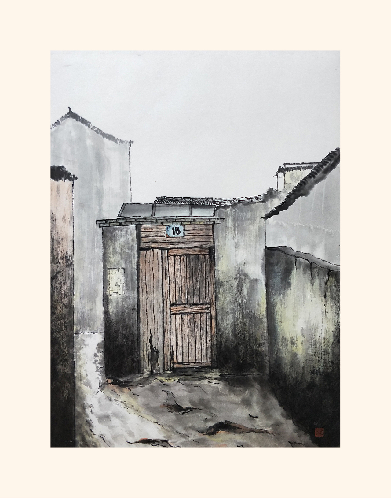 陈墨水墨作品《老屋系列》|纯艺术|绘画|艺术陈墨_原创作品-站酷zcool