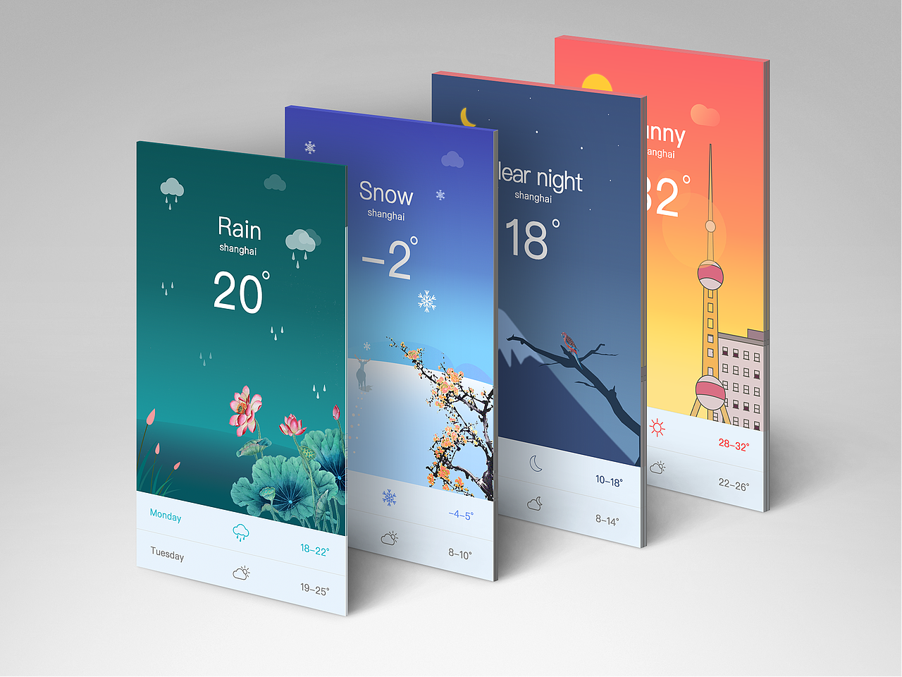 原创天气插画&动效展示（图ZMTI2OTM2MDcy） - 艺术插画 - 站酷设计师Msl_嗨原创素材 - 站酷ZCOOL