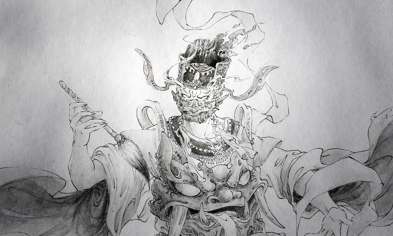 【中国百鬼】菌人,钟馗,山鬼夔···及近期的几幅练习