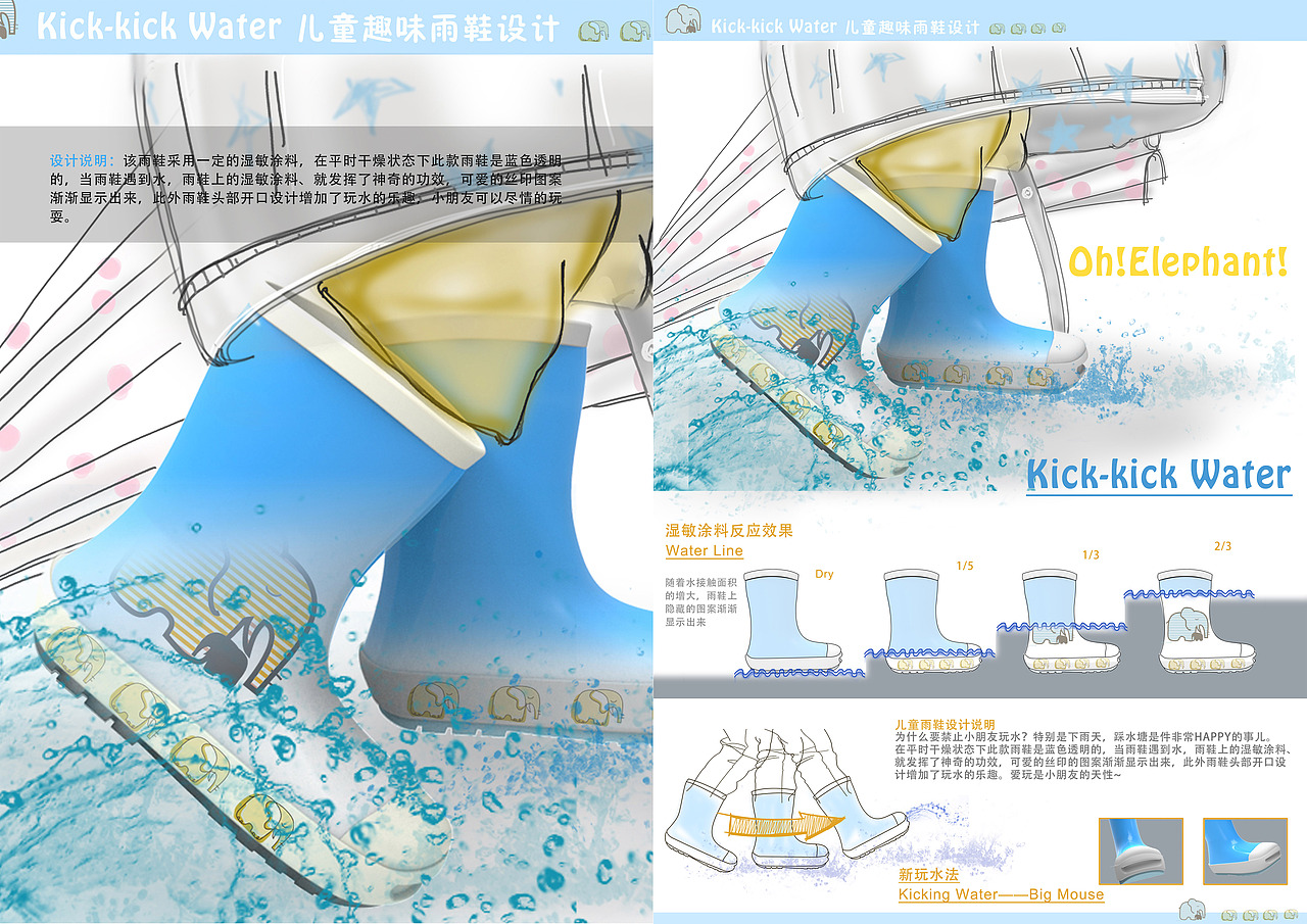 儿童趣味雨鞋设计