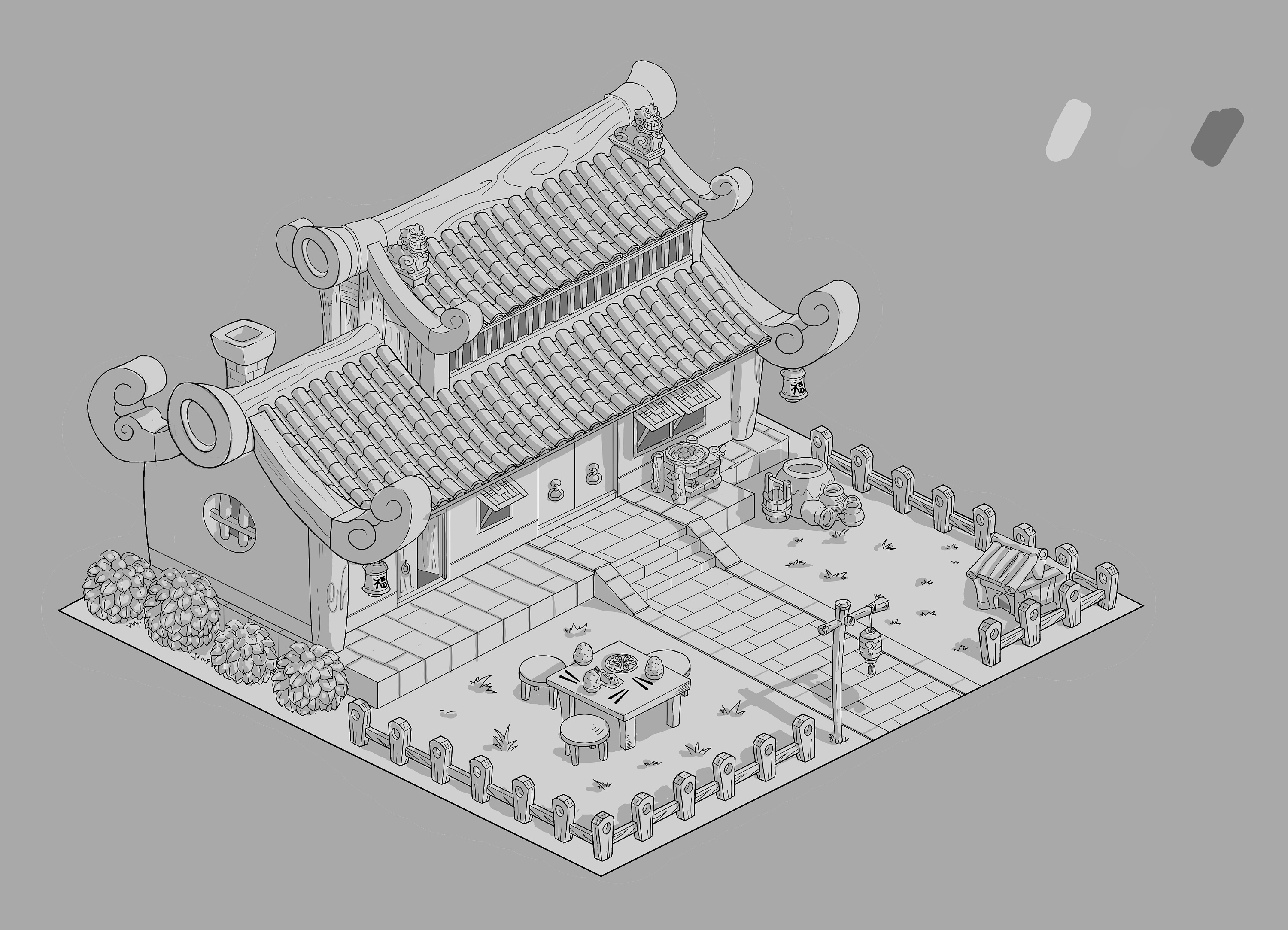 房屋设计|插画|游戏原画|句绘屋 - 原创作品 - 站酷 (zcool)