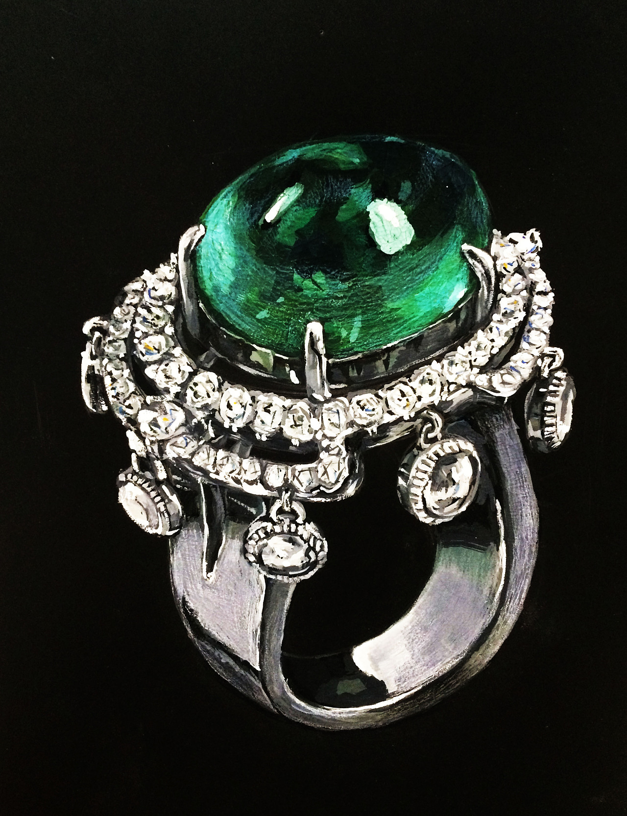 珠宝手绘|插画|商业插画|东西南北瓜啊 - 原创作品 - 站酷 (zcool)