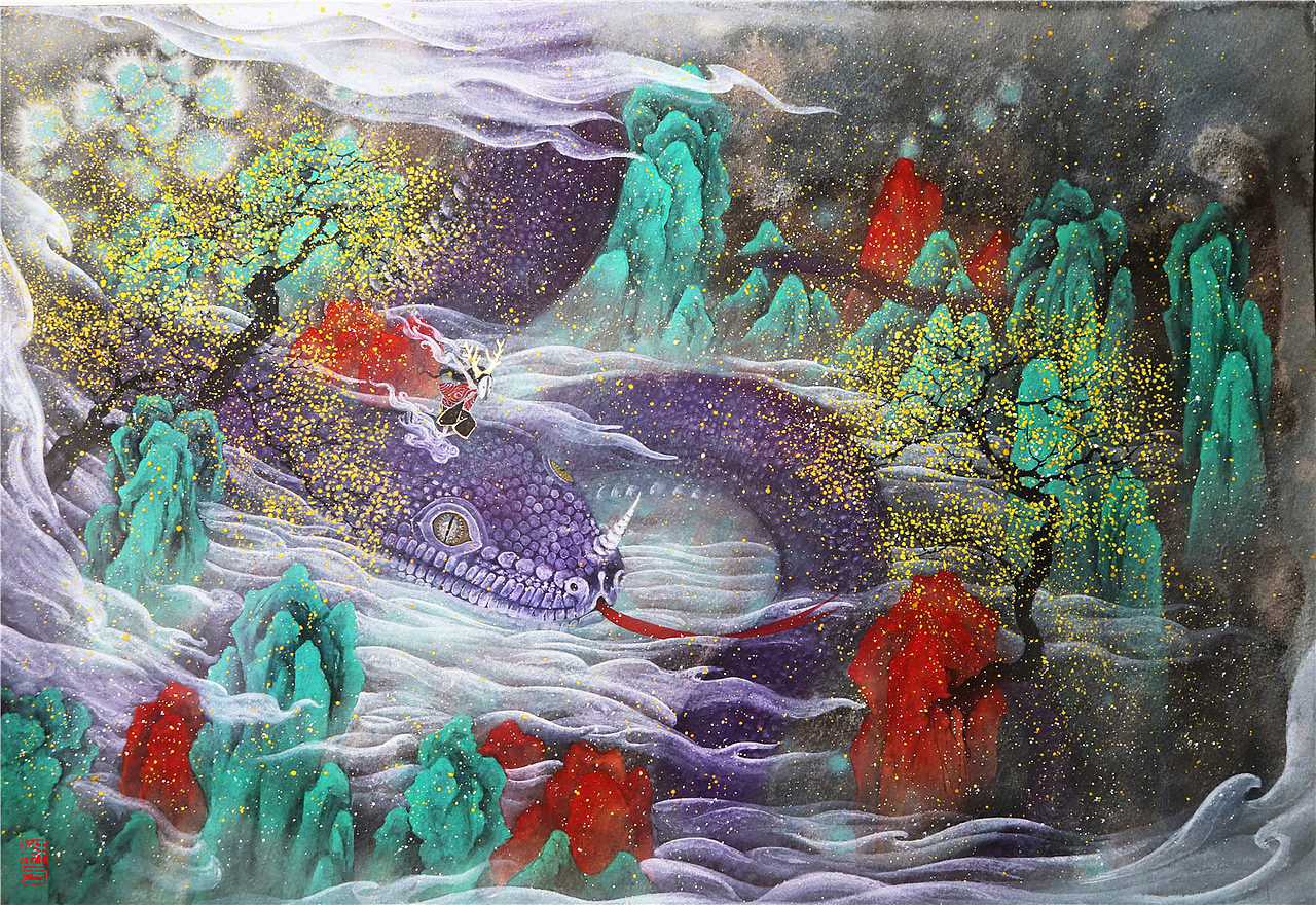 【巴蛇】——翔鱼|纯艺术|绘画|翔鱼_原创作品-站酷zcool