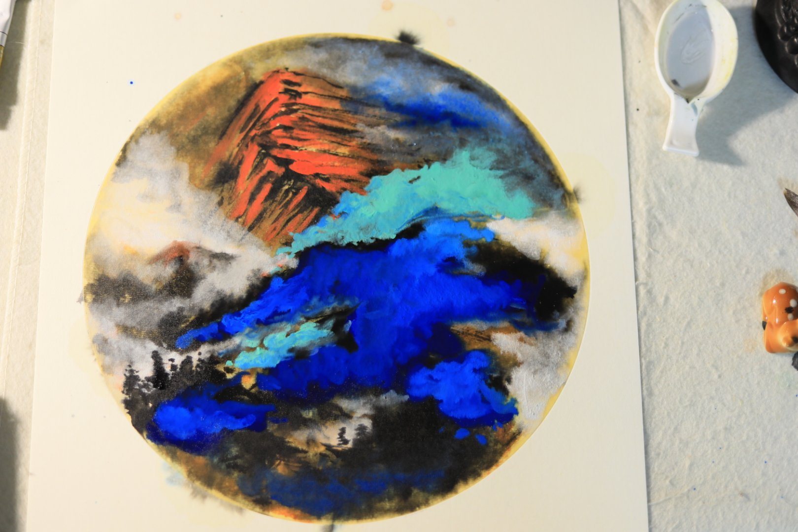 国画里泼墨山水,重彩山水表现技法