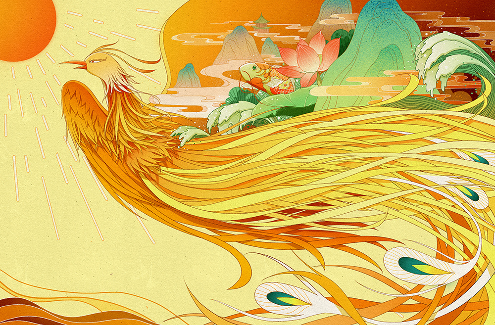 凤凰|插画|其他插画|焦糖君 - 原创作品 - 站酷 (zcool)