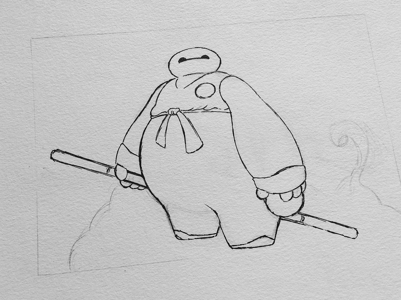 2015,彩色铅笔《大白布空》