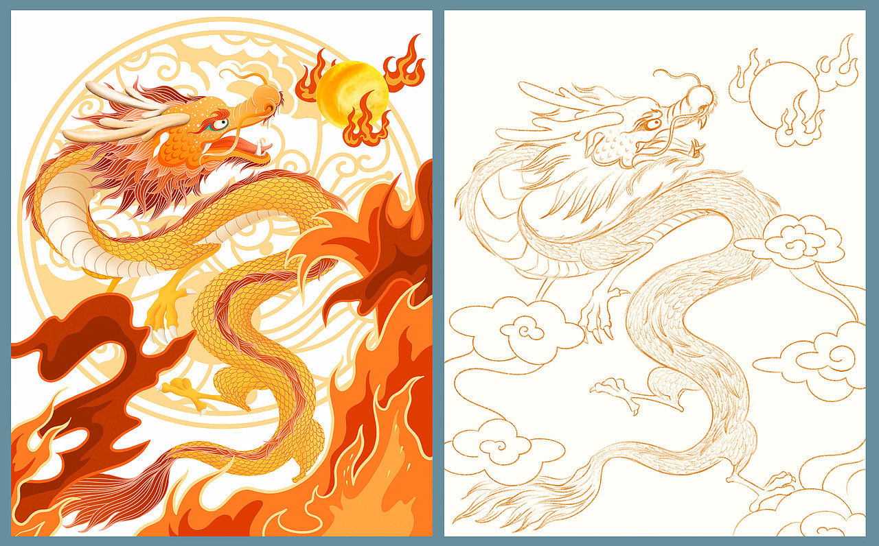 龙:祥龙献瑞、千禧祥龙