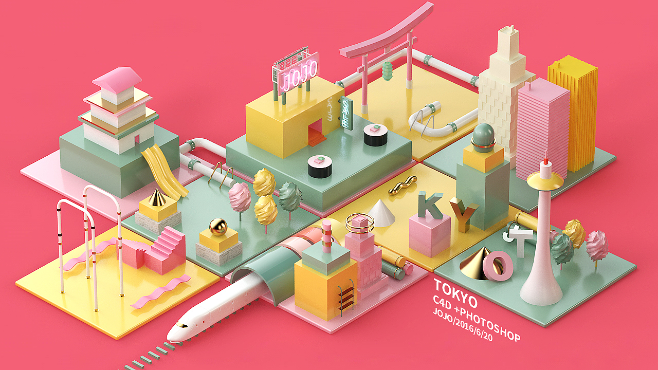 C4D作品《TOKYO》！！banner原创练习（图ZNTE4MjQxNjA=） - 运营设计 - 站酷设计师saber227原创素材 - 站酷ZCOOL