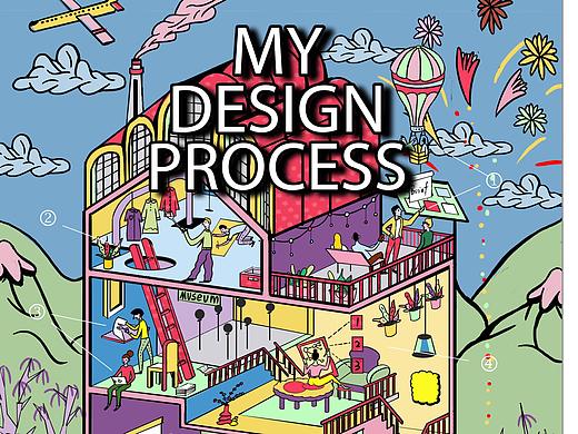 "My Design Process"海報（個人主頁-ZNDE5MDYxMjg=） - 商業(yè)插畫 - 站酷設(shè)計師JOYCE鹽原創(chuàng)素材 - 站酷ZCOOL