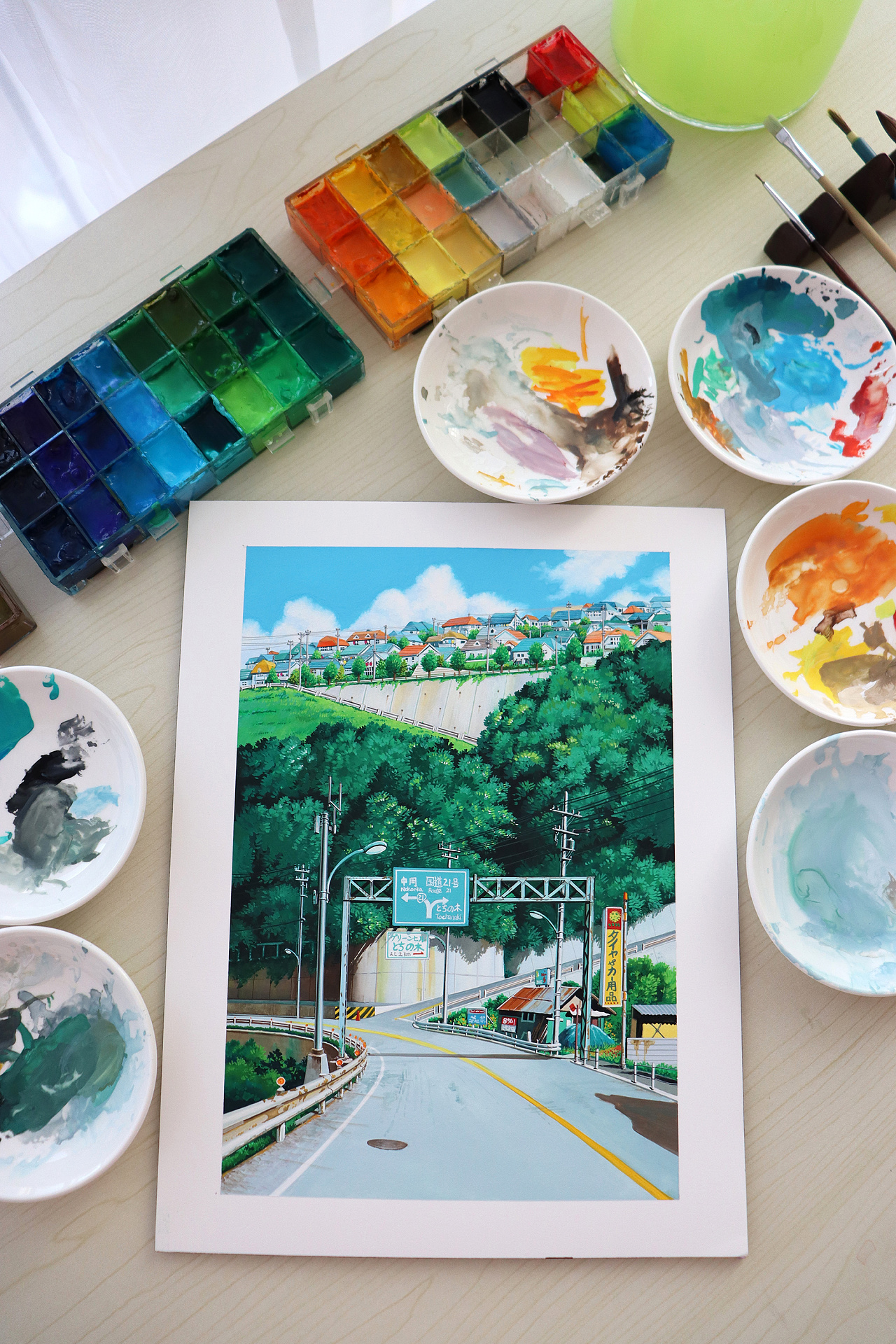 不透明水彩|《千与千寻》场景|纯艺术|绘画|榊雪兔 - 原创作品 - 站酷