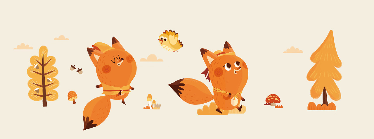 与MYFUN 沐枫合作的儿童伞插画设计（图ZMTE0ODEzNjMy） - 商业插画 - 站酷设计师孢子菌原创素材 - 站酷ZCOOL