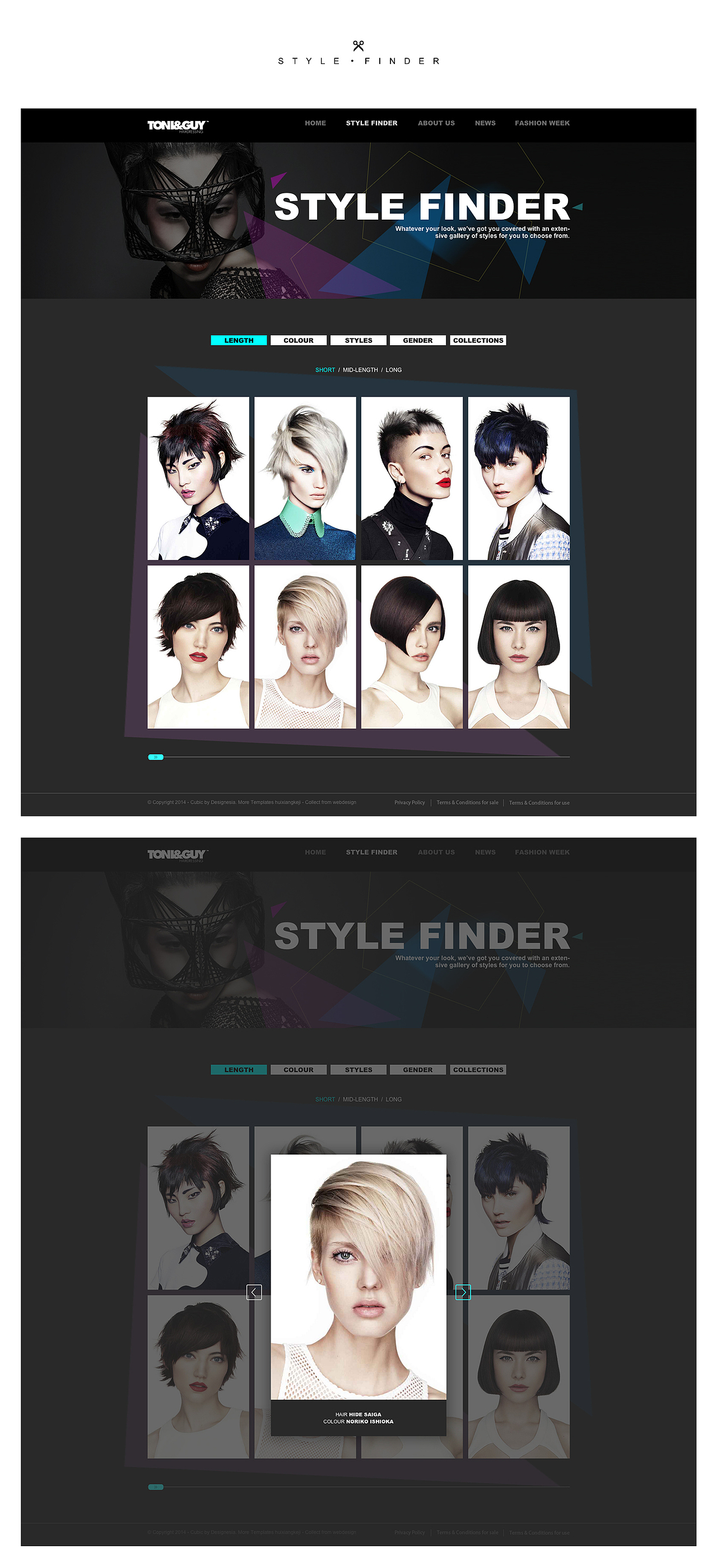 toni&guy web design（图ZMzk5NDg4NDQ=） - 企业官网 - 站酷设计师花轮少爷原创素材 - 站酷ZCOOL