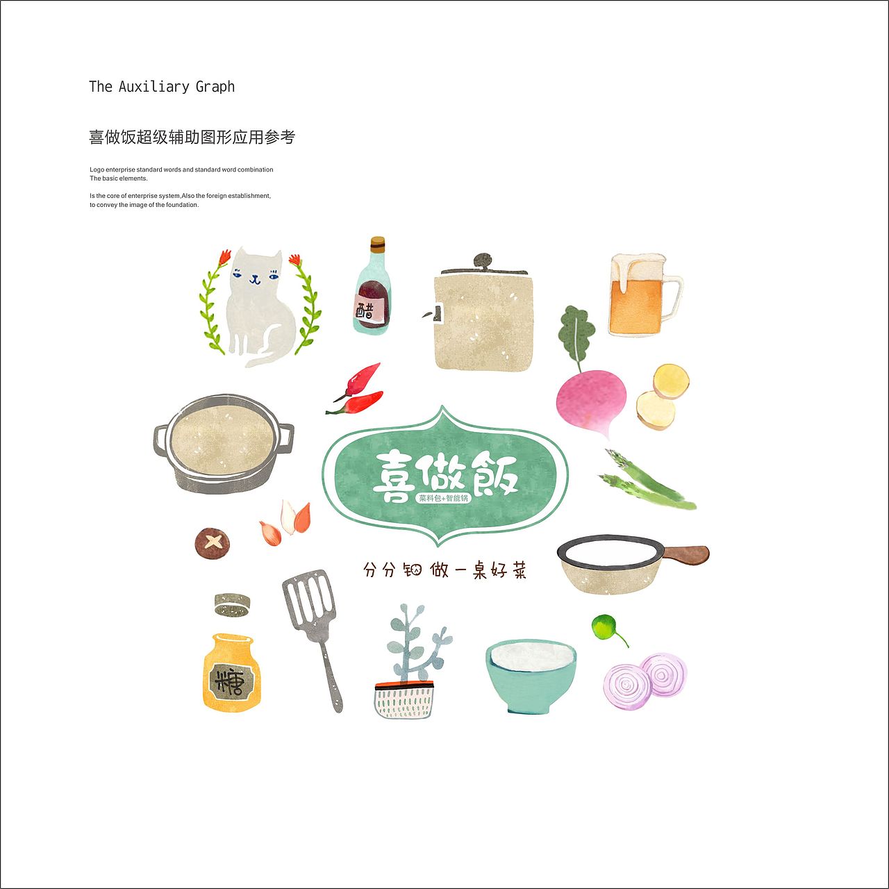 喜做饭 情感元素提炼与视觉VI体系创建 郑婧专业品牌策划设计师（图ZNTEzMTk1MjA=） - 品牌 - 站酷设计师107168295原创素材 - 站酷ZCOOL