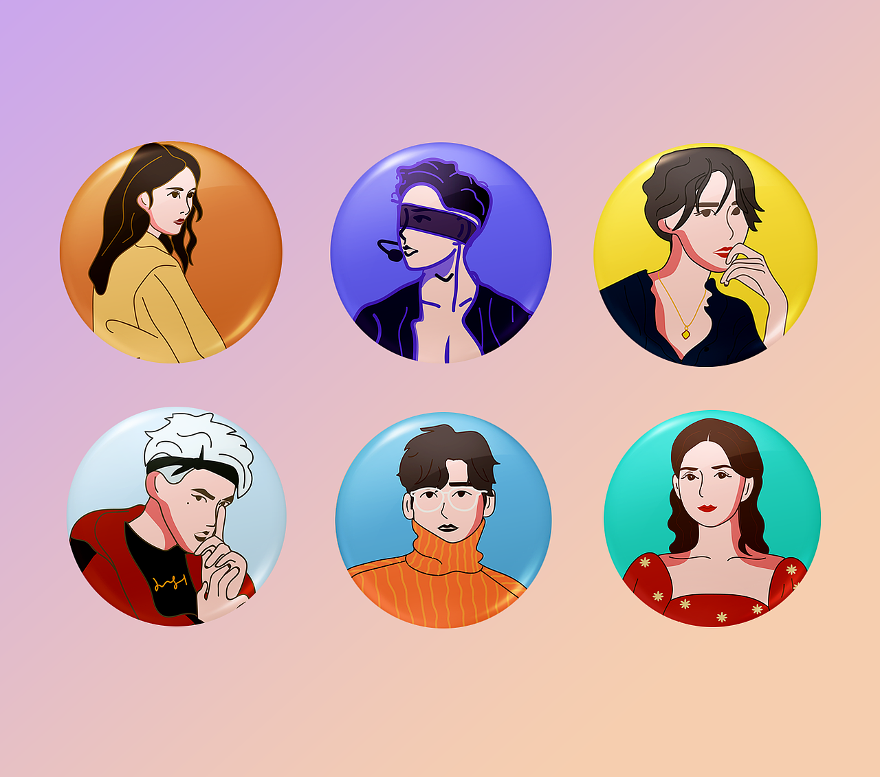 明星头像小插画（图ZMTkzMjQ1NTM2） - 创作习作 - 站酷设计师百变Alice原创素材 - 站酷ZCOOL