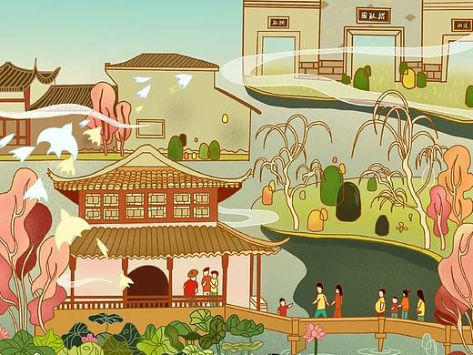 临摹你好苏州-插画扑克牌合集插画练习