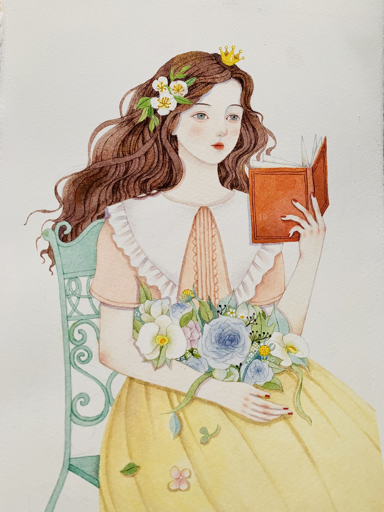 花与少女完成稿（图ZMzA3MTQ2NTIw） - 商业插画 - 站酷设计师蘑菇君画画原创素材 - 站酷ZCOOL