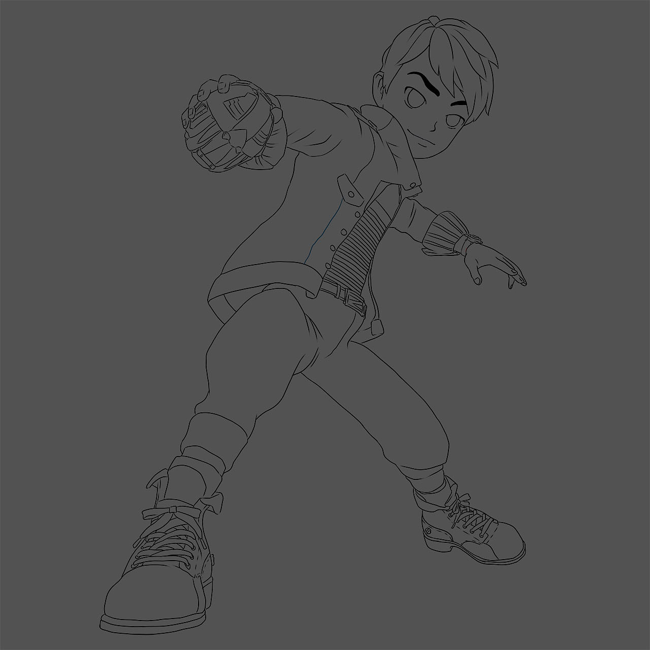 加上一个其中的制作过程，画好线稿