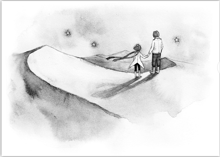 小王子黑白配图2