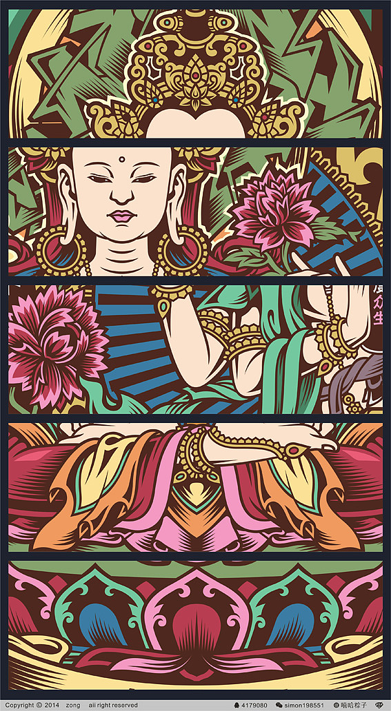 四臂观音（图ZMjE1NzYxODQ=） - 新锐潮流插画 - 站酷设计师嘻哈粽子原创素材 - 站酷ZCOOL