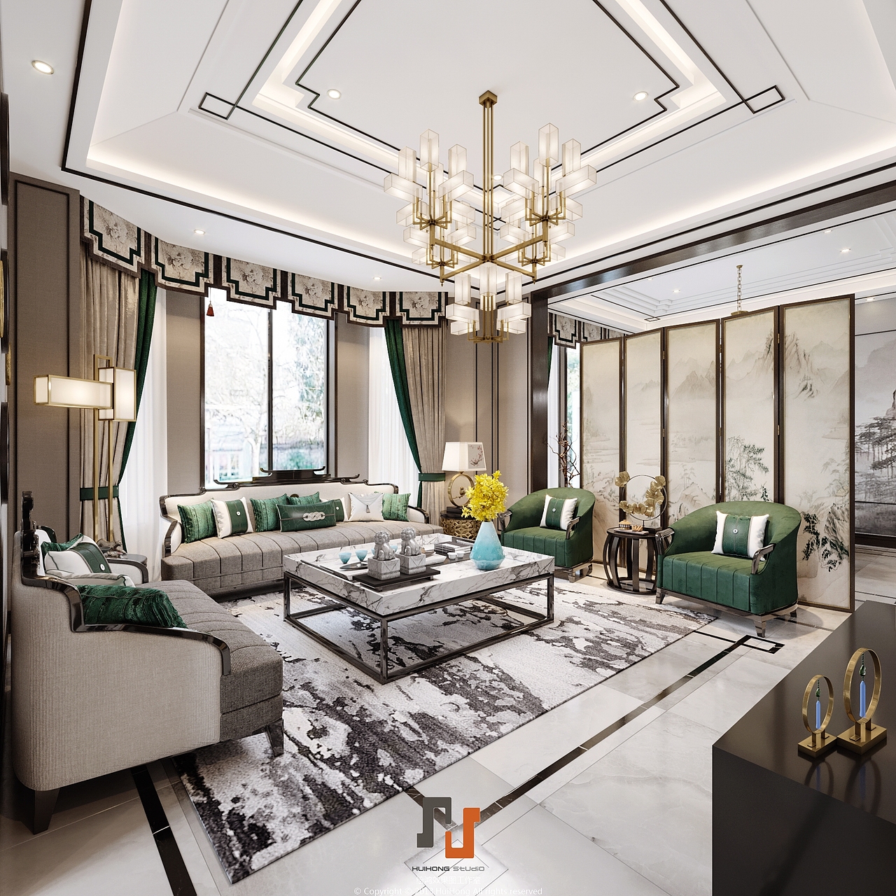 一整套别墅方案效果图