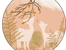 肌理插画练习之秋天