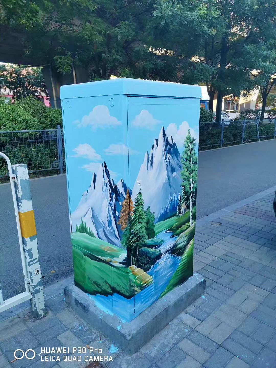 电表箱彩绘铁皮箱彩绘铁箱彩绘美化城市彩绘纯手工绘画_太原墙绘画师