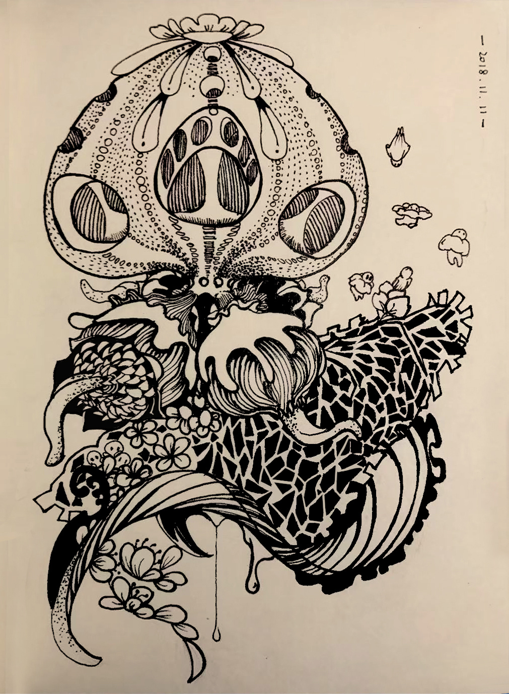装饰画 插画 手绘 黑白