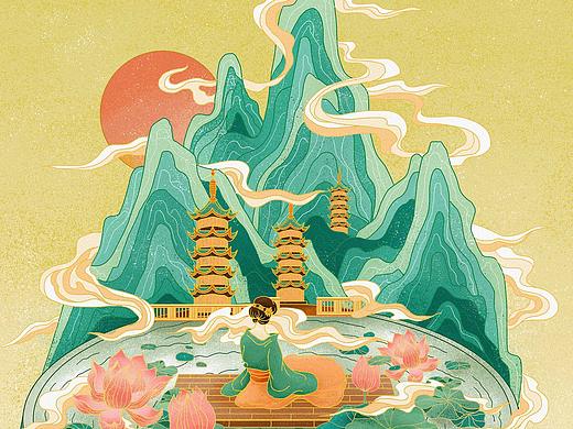 国潮插画夏至-端午-生活场景（个人主页-ZNDUxODYyMjA=） - 艺术插画 - 站酷设计师Ayo会玉原创素材 - 站酷ZCOOL