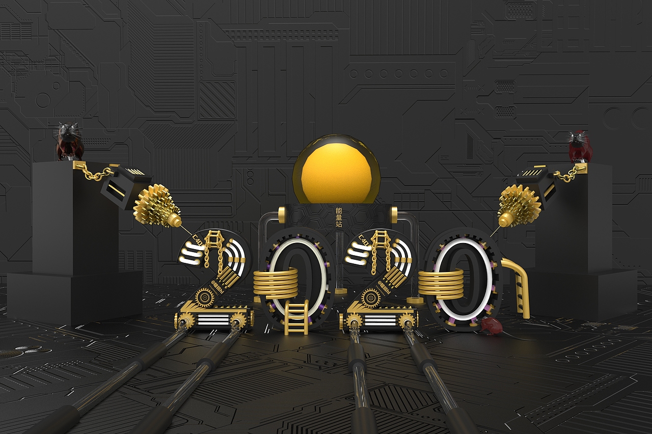2020机械字体（图ZMTk0MzMwMDUy） - 建筑/空间 - 站酷设计师XIAGAO原创素材 - 站酷ZCOOL