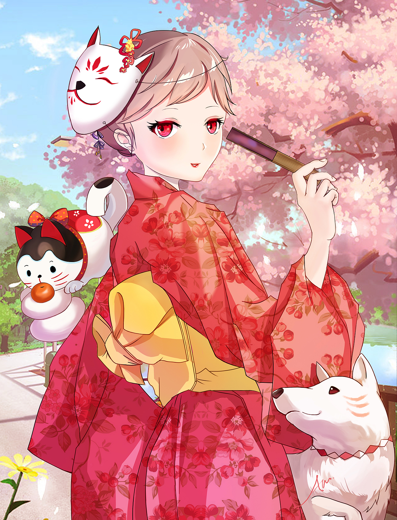 二次元 | 春日の樱花妹子（图ZMTgzNzA3NDE2） - 商业插画 - 站酷设计师半个宇宙原创素材 - 站酷ZCOOL