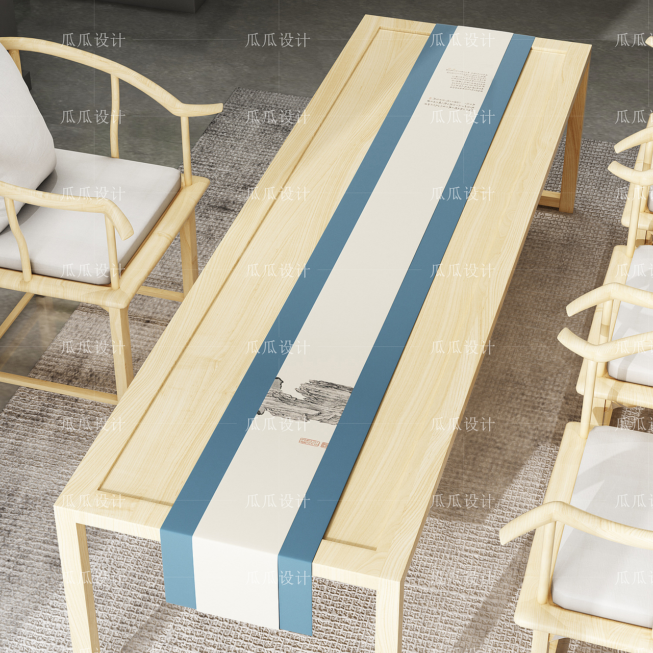 中式茶桌椅（图ZMTYzMTc5OTQ0） - 其他三维 - 站酷设计师七夜灬原创素材 - 站酷ZCOOL