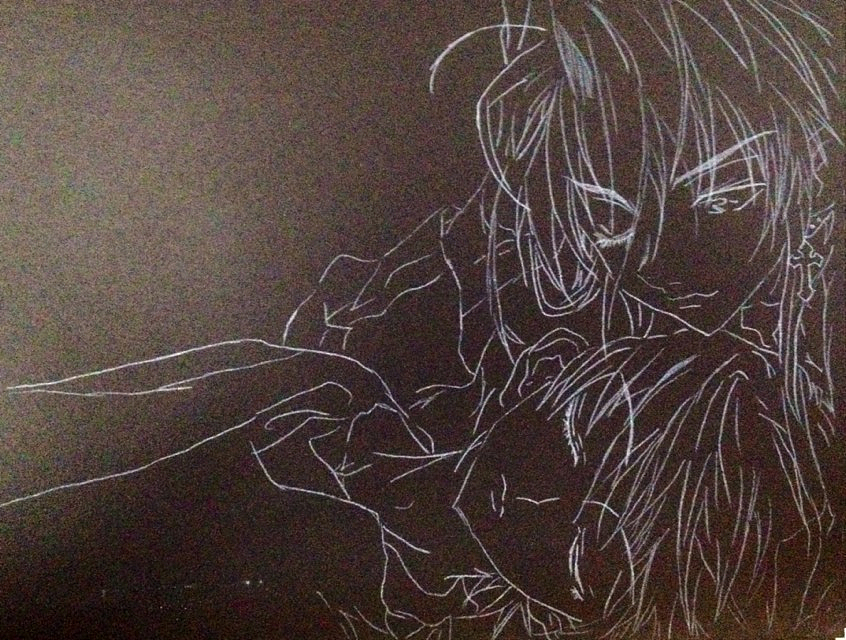 黑卡diy白铅笔画的漫画