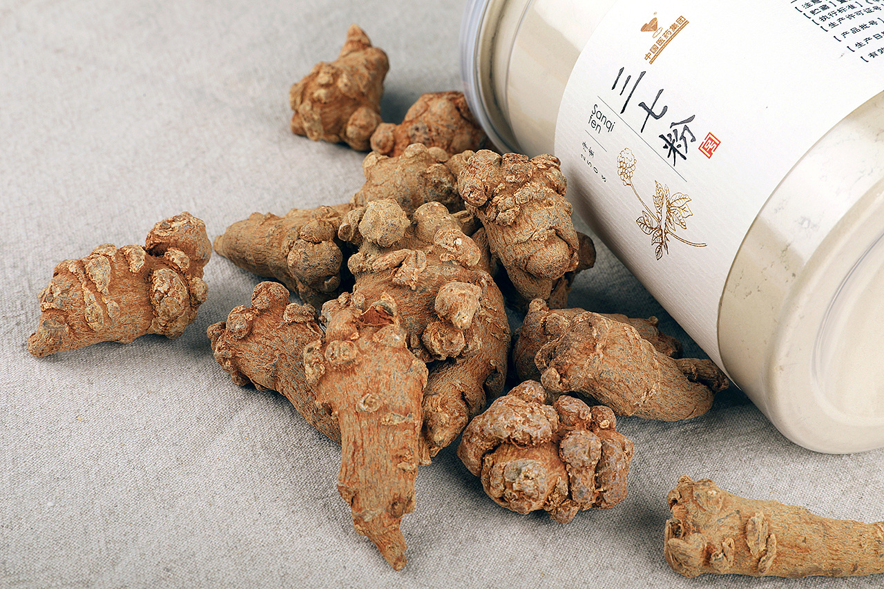 三七粉中药饮片包装拍摄