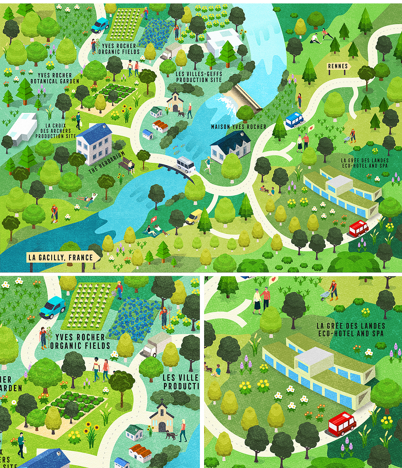 Yves Rocher France La Gacilly isometric Map（图ZMTQxOTMzNTY4） - 图案 - 站酷设计师rayzong原创素材 - 站酷ZCOOL