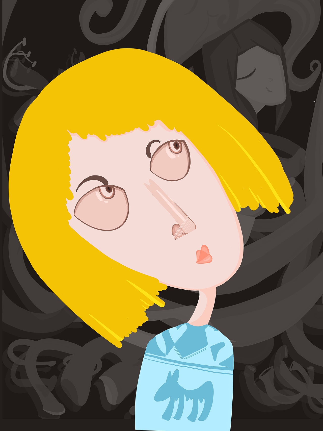 手绘插画一只眼看世界系列一